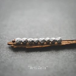 Facettes texturées argenté métallisé 3 à 4mm X40 Perles verre tchèque