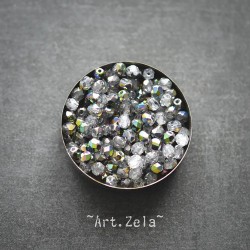 Facettes cristal vitrail 4mm X40 Perles verre tchèque AB