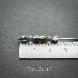 Facettes cristal vitrail 4mm X40 Perles verre tchèque AB