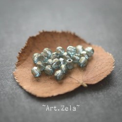 Perles facettes bleu sarcelle 4mm X40 Perles verre tchèque lustré