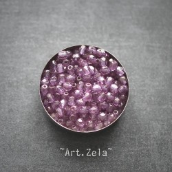 Perles facettes lilas 4mm X40 Perles verre tchèque lustré