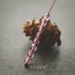 Perles facettes lilas 4mm X40 Perles verre tchèque lustré