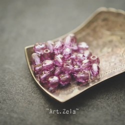 Perles facettes lilas 4mm X40 Perles verre tchèque lustré