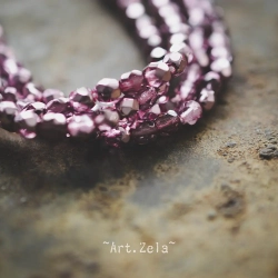 Facettes rose cristal 4mm X40 Perles verre tchèque métallisé