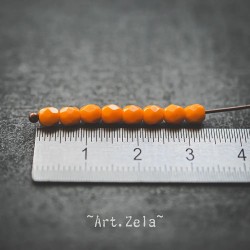 Facettes néon orange acidulé 4mm X50 Perles verre tchèque opaque