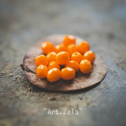 Facettes néon orange acidulé 4mm X50 Perles verre tchèque opaque