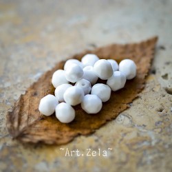 Facettes blanc lumineux 6mm X20 Perles verre tchèque opaque