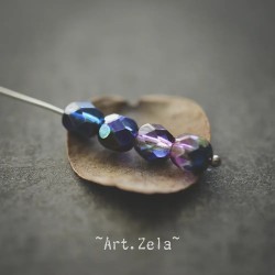 Facettes pourpre bleu vert 6mm X20 Perles verre tchèque irisé