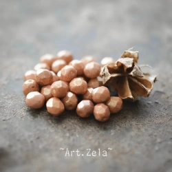 Facettes saumon foncé lustré bronze 6mm X20 Perles verre tchèque