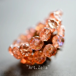 Fleurs hawaïennes orange irisé 8mm X15 Perles verre tchèque AB