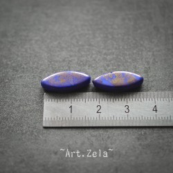 Pétales ovales bleu bronze 17mm X8 Perles verre tchèque opaque