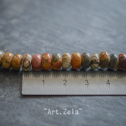 Perles rondelles de Jaspe Picasso 8x4~5mm X20 Perles gemmes