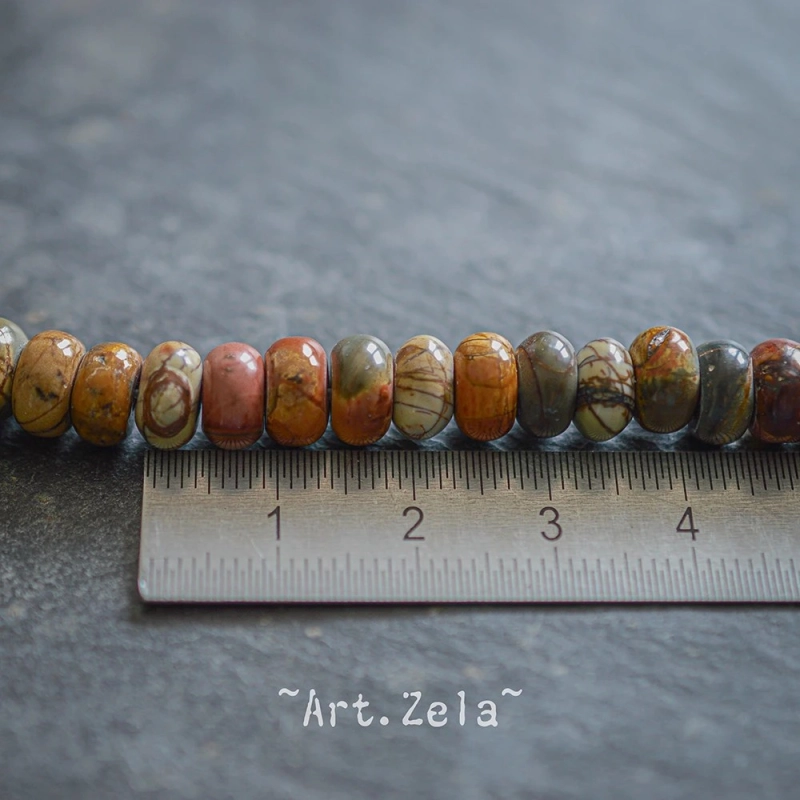 Perles rondelles de Jaspe Picasso 8x4~5mm X20 Perles gemmes