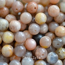 Perles rondes Pierre de Lune et de Soleil naturelles 8mm X15 Perles