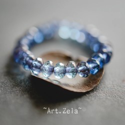 Mini rondelles bleu cuivre 5x3mm X30 Perles verre tchèque facetté