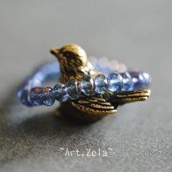 Mini rondelles bleu cuivre 5x3mm X30 Perles verre tchèque facetté