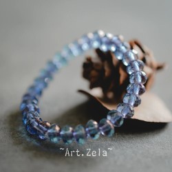 Mini rondelles bleu cuivre 5x3mm X30 Perles verre tchèque facetté