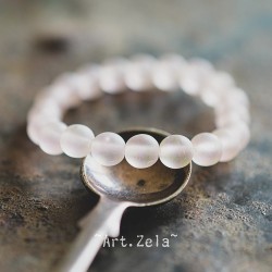 Perles rondes rose pâle 6mm X20 Perles verre tchèque dépoli