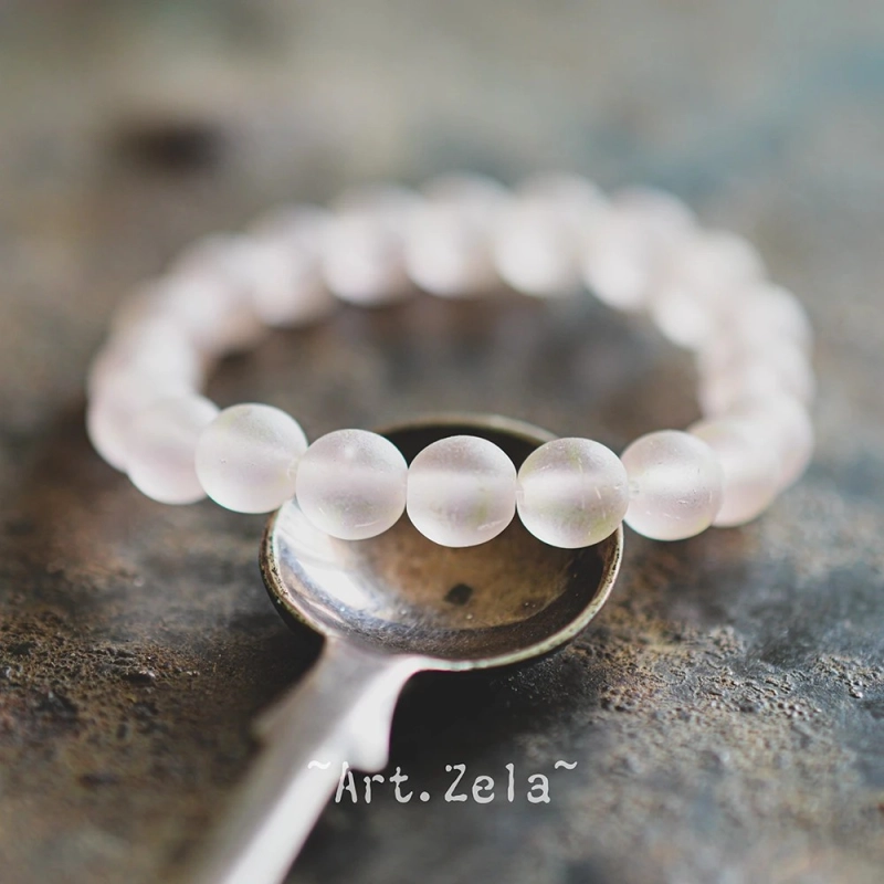 Perles rondes rose pâle 6mm X20 Perles verre tchèque dépoli