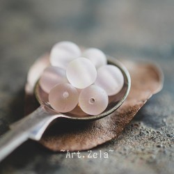 Perles rondes rose pâle 6mm X20 Perles verre tchèque dépoli