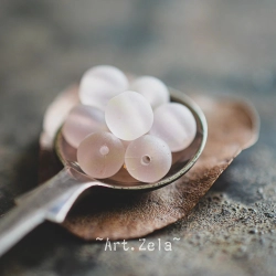 Perles rondes rose pâle 6mm X20 Perles verre tchèque dépoli