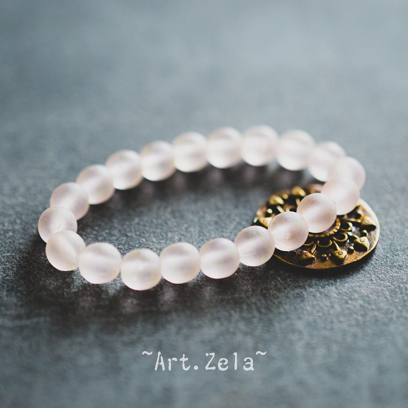 Perles rondes rose pâle 6mm X20 Perles verre tchèque dépoli