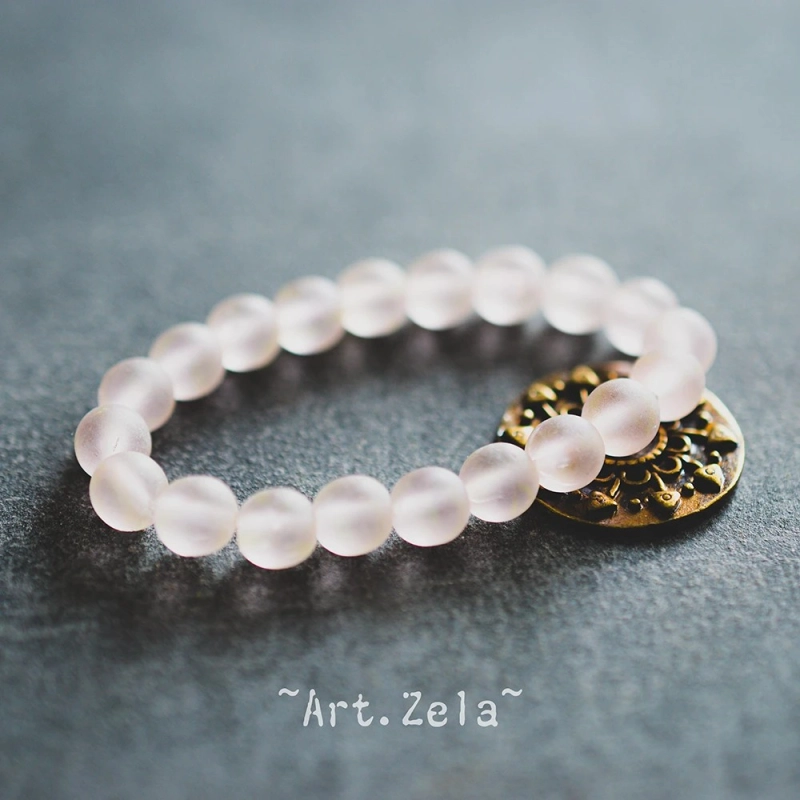 Perles rondes rose pâle 6mm X20 Perles verre tchèque dépoli