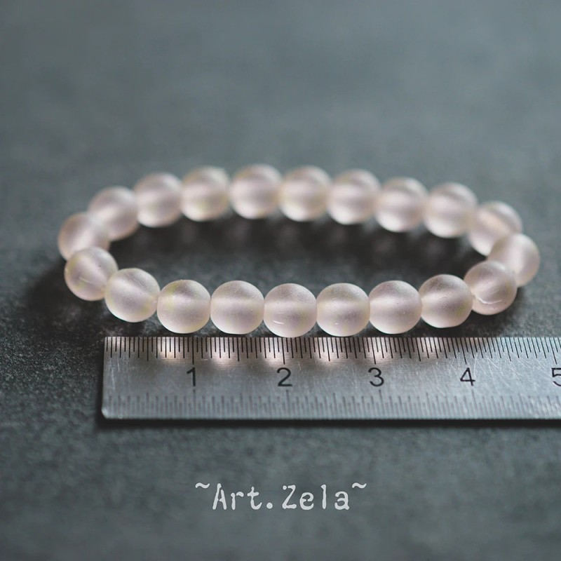Perles rondes rose pâle 6mm X20 Perles verre tchèque dépoli