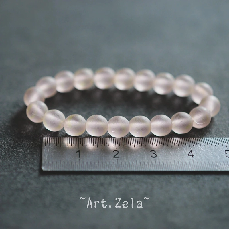 Perles rondes rose pâle 6mm X20 Perles verre tchèque dépoli