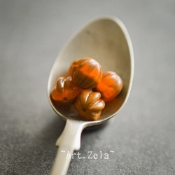 Melons orange brique 10mm X10 Perles verre tchèque opalescent