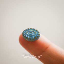 Oeil mystique Picasso ambre turquoise 14mm X2 Perles verre tchèque
