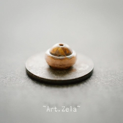 Saturne Picasso beige rosé 10x8mm X10 Perles verre tchèque