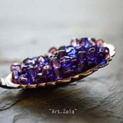 Facettes bleu et violet 4mm X50 Perles verre tchèque poli au feu