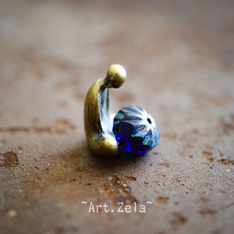 Cruellers bleu indigo Picasso 10x7mm X8 Perles verre tchèque
