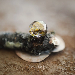 Perles facettes ambre miel 9mm X10 Perles verre tchèque lustré
