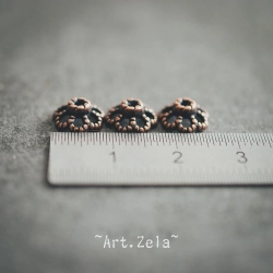 Coupelles fleurs ajourées 9mm X30 Calottes métal ton cuivre rouge