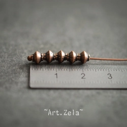 Toupies intercalaires cuivre rouge 5mm X30 Perles métal style ethnique