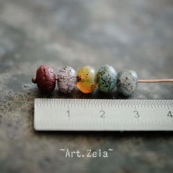 Rondelles multicolores 9x6mm X10 Perles verre tchèque texturé