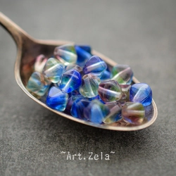 Bicônes bleu jaune pâle violet 6mm X30 Perles Verre Tchèque