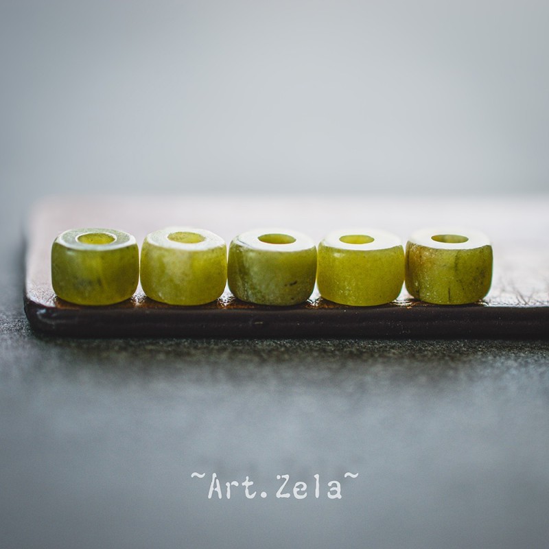 Rondelles de Jade Xinyi naturel non teint 8x5~6mm X10 Perles gemmes