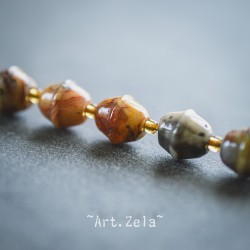 Perles forme grelot 11x10mm X2 Perles gemmes Agate Crazy Lace