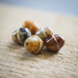 Perles forme grelot 11x10mm X2 Perles gemmes Agate Crazy Lace
