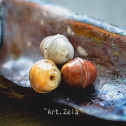 Perles forme grelot 11x10mm X2 Perles gemmes Agate Crazy Lace