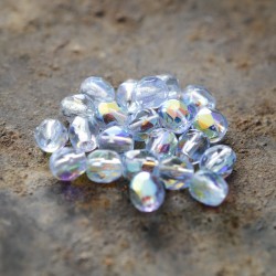 Perles facettes bleuet irisé 4mm X46 Perles verre tchèque