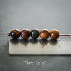 Perles rondes Jaspe polychrome Picasso naturel 6mm X30 Perles gemmes