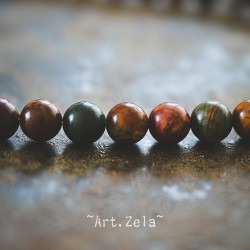 Perles Jaspe polychrome Picasso naturel 8mm X25 Perles gemmes