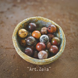 Perles Jaspe polychrome Picasso naturel 8mm X25 Perles gemmes