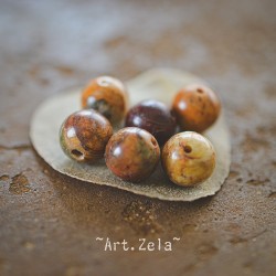 Perles Jaspe polychrome Picasso naturel 8mm X25 Perles gemmes