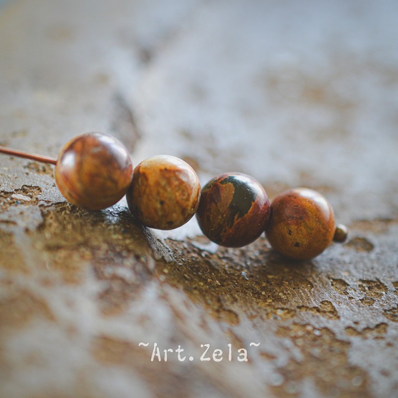 Perles Jaspe polychrome Picasso naturel 8mm X25 Perles gemmes