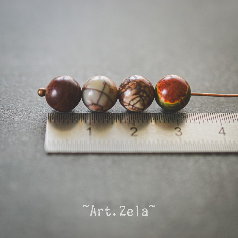Perles Jaspe polychrome Picasso naturel 8mm X25 Perles gemmes